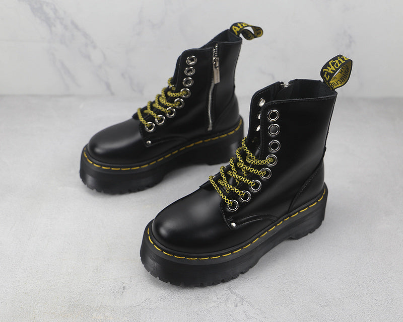 Dr. Martens 1406 High Boots [Black/Black/Yellow]
