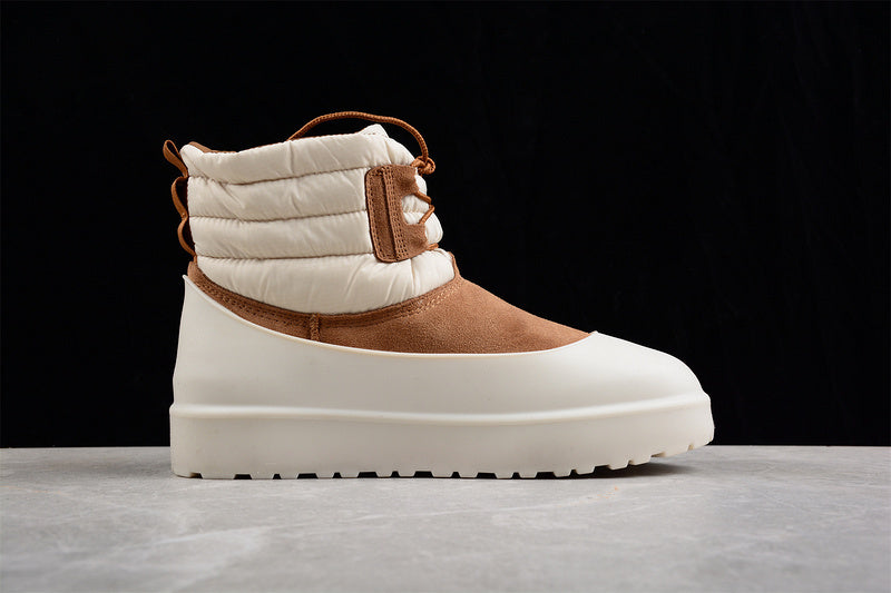 UGG Classic Mini Lace-Up Shoes [White/Brown/White]