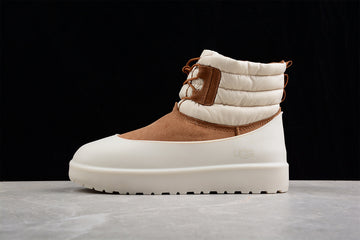 UGG Classic Mini Lace-Up Shoes [White/Brown/White]
